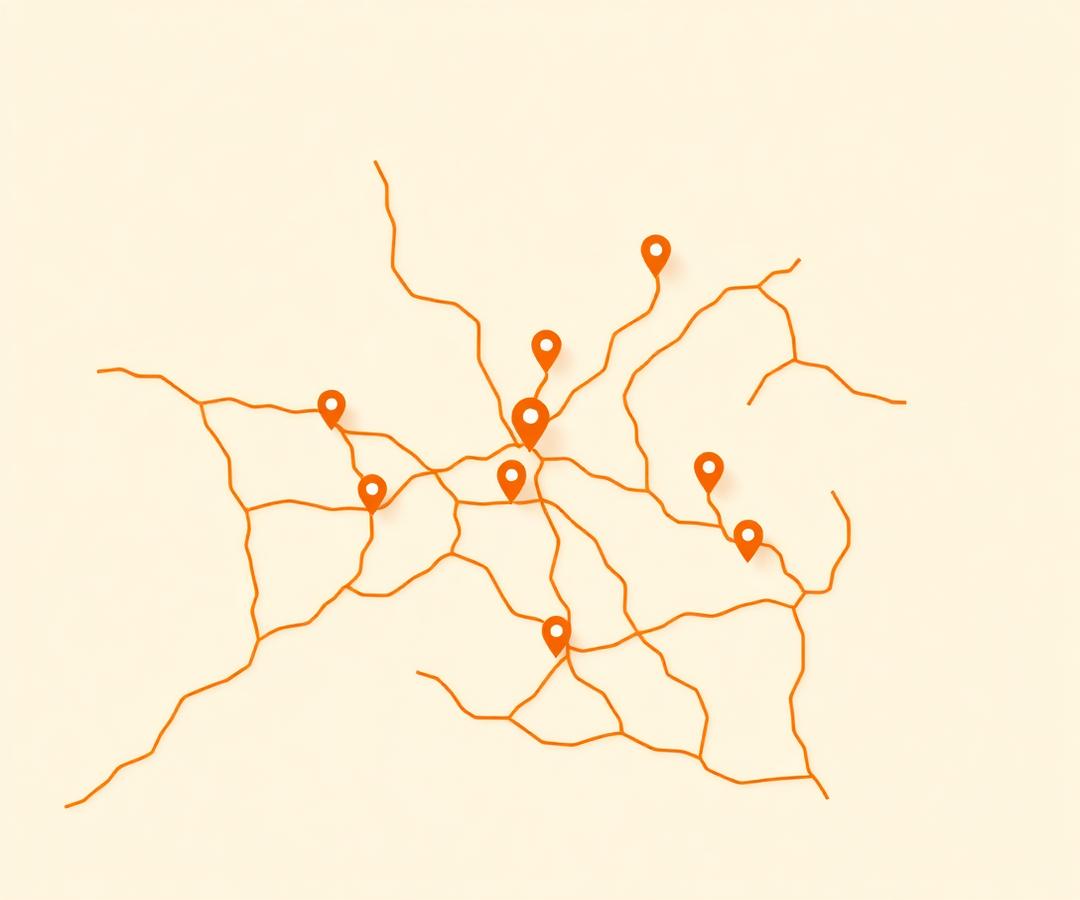 Stylized map showing service area coverage around Waco, Texas